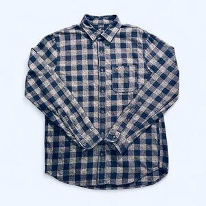 Hollister Blue & Navy Blue Plaid Button-Up Shirt
